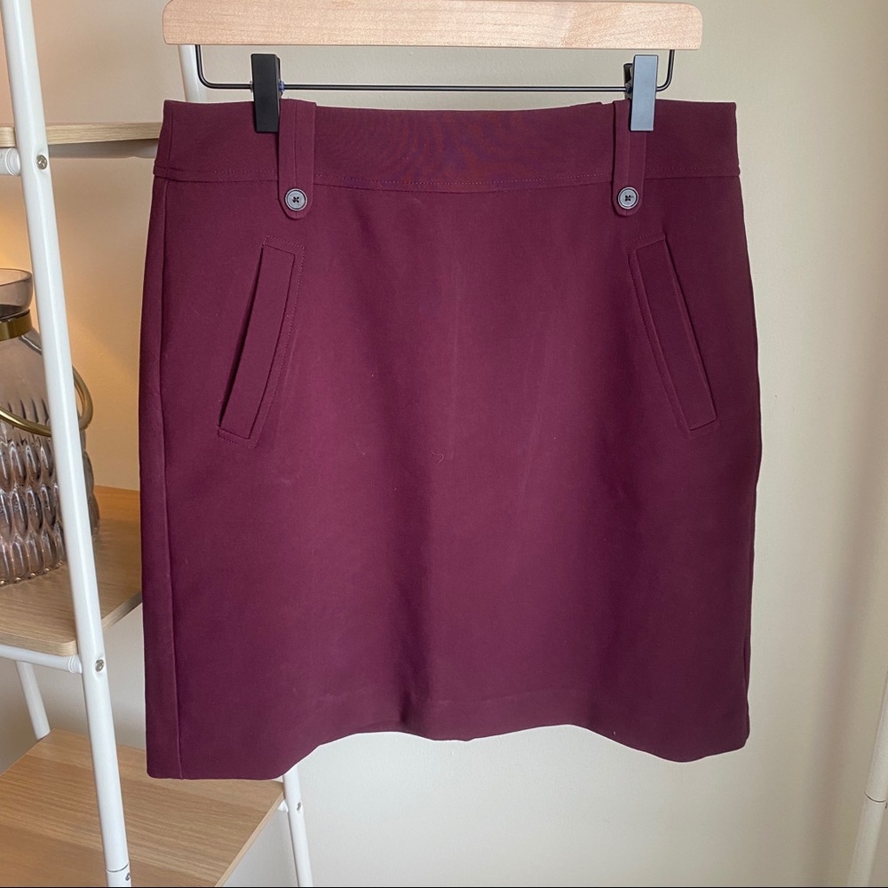 Loft Maroon Work Skirt